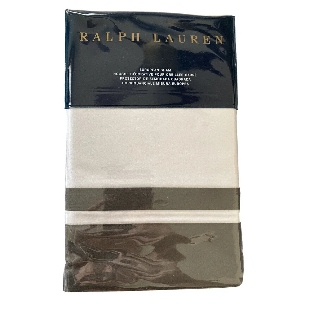 Ralph Lauren Home Bowery European Euro Sham‎ Metro Gray $145 New